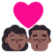 Kiss- Woman- Man- Medium-Dark Skin Tone emoji on Microsoft